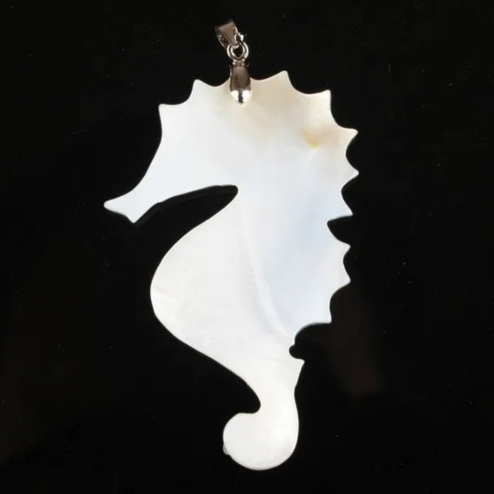 🌟WholeSale 2pc🌟Natural Abalone Shell Seahorse Necklace - Picture 3 of 3